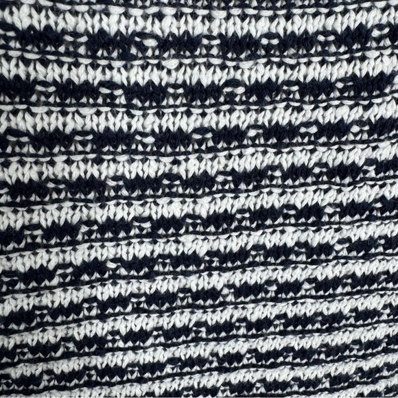 Kinross Cotton White & Navy Lattice Knit Cotton Sweater Size XS - Picture 9 of 11